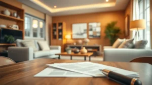 Imagem de ambiente acolhedor e profissional, com documentos legais sobre regularização de imóvel irregular em SP, transmitindo uma sensação de confiança e tranquilidade