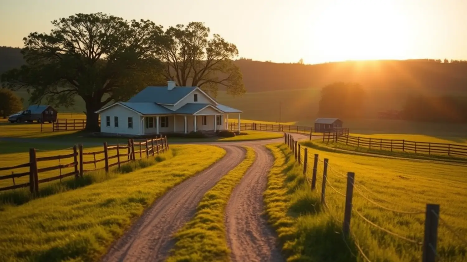 Imagem de imóvel rural com pôr do sol, usada para ilustrar artigo sobre doação de imóvel rural com segurança jurídica