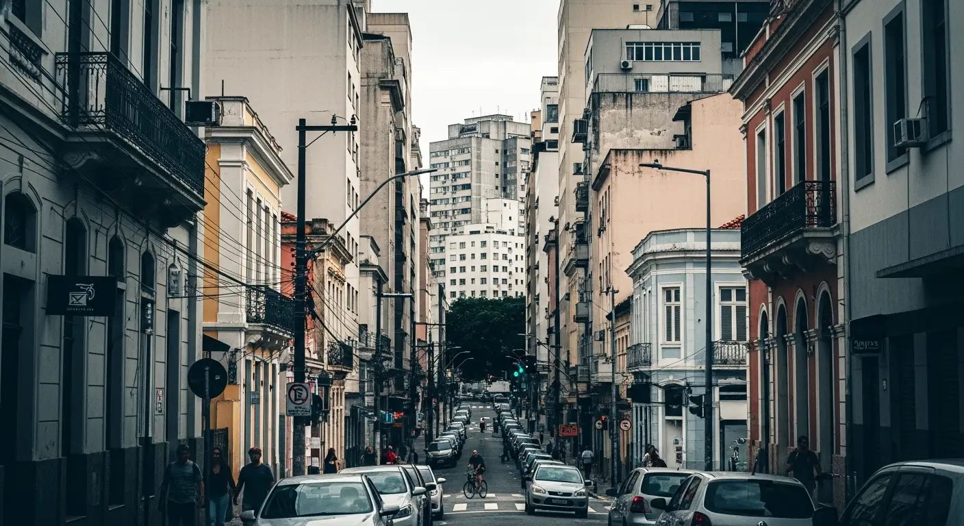 foto cinematica da vila mariana em sp, com color grading de cinema
